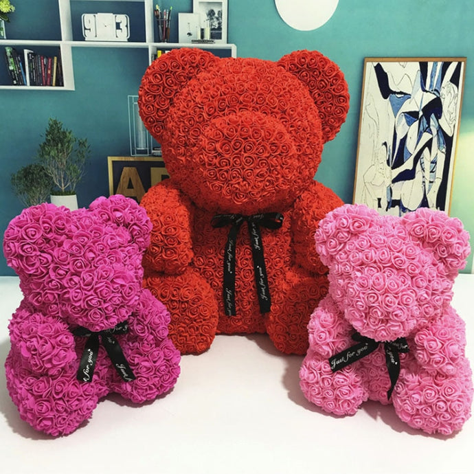 Artificial Flowers Rose Bear